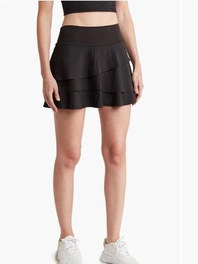 Yogalicious Black Layered Active Skort - Women